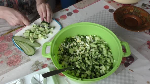 Chef Faz Uma Salada — Vídeo de Stock