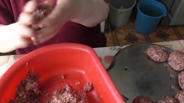 Šéfkuchař Dělá Kotlety Jeleního Masa — Stock video