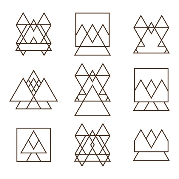 Ensemble de formes géométriques triangles, carrés et lignes pour votre de — Image vectorielle