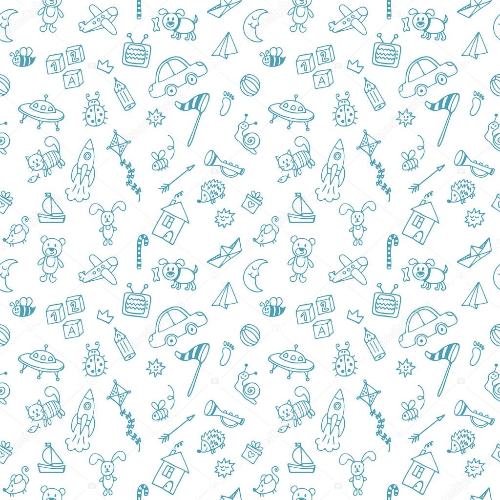 Background for cute little boys. Hand drawn children drawings co ...