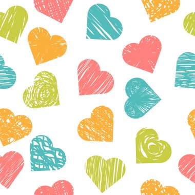 Renkli kalpleri ile Sevimli sorunsuz desen. H ile şık baskı