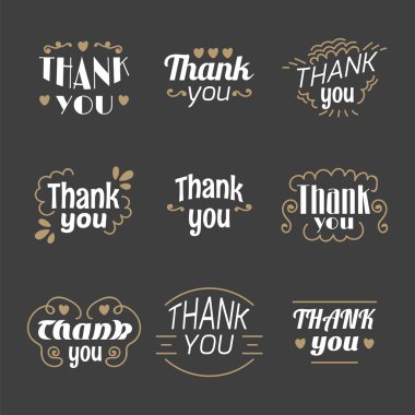 Koleksiyon 9 Etiketler, amblemler, çıkartmalar veya rozetler teşekkür ederiz. D