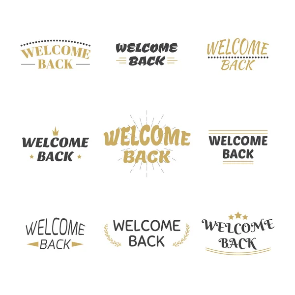 Welcome back lettering text. Hand drawn elements for your design Stock  Vector by ©Saenal78 85701014