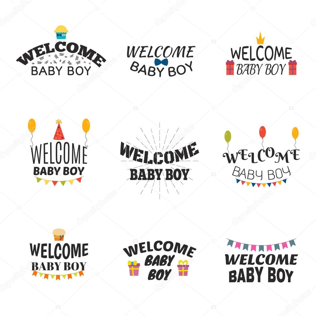 Welcome Baby Boy Baby Boy Arrival Postcards Baby Shower Card D Stock Vector C Saenal78