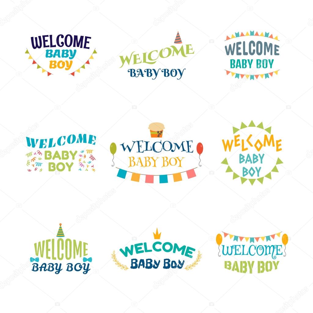 Bienvenue Petit Garcon Cartes Postales D Arrivee De Bebe Garcon Carte De Douche Bebe D Image Vectorielle Par Saenal78 C Illustration