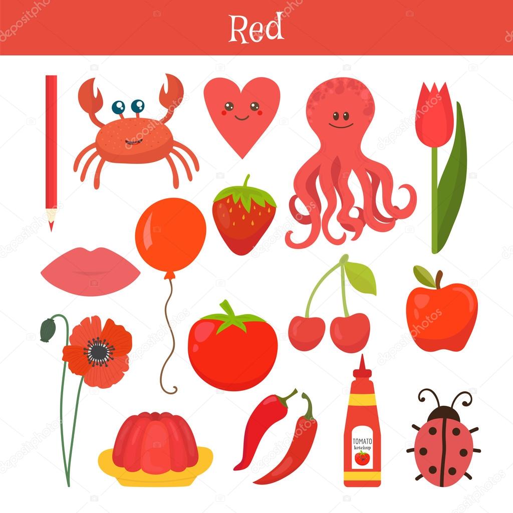 images Primarios Dibujos De Color Rojo Amarillo Y Azul rojo aprende el color conjunto educativo ilustracion de la colonia primaria 119291994