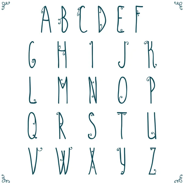 Handgezeichnetes Alphabet-Design. — Stockvektor