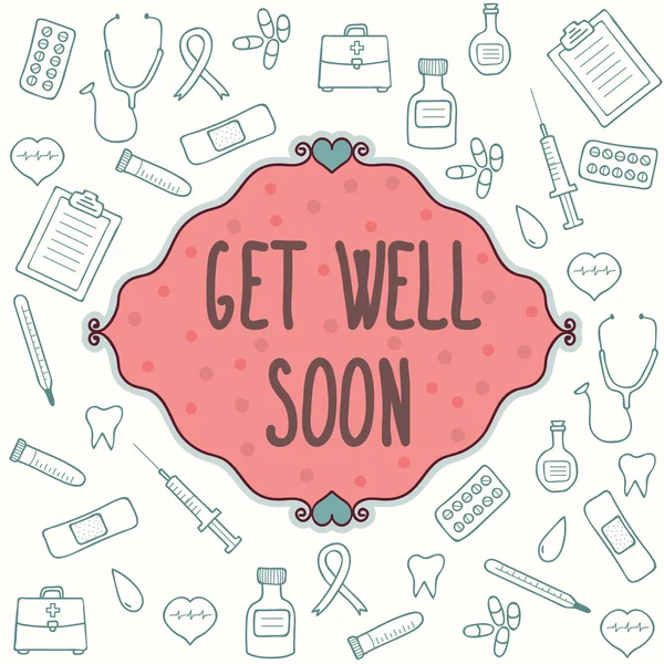 Get well soon card — Stockový vektor