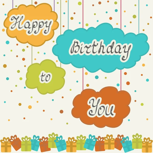 Happy Birthday Greeting Card — Stock Vector