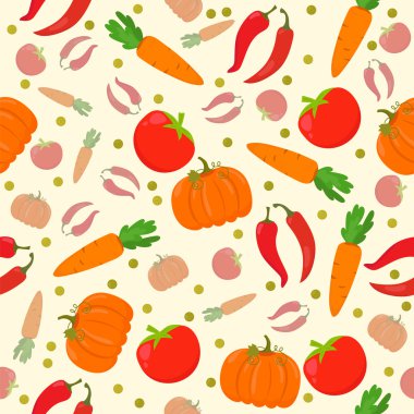 Beyaz bir arka plan üzerinde sebze ile Seamless Modeli