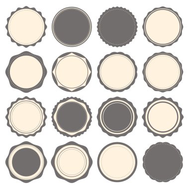 Vintage rozetleri, etiket ve logo şablonu. Vektör tasarım öğeleri