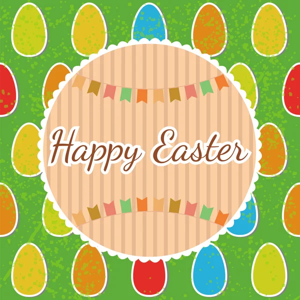 Happy Easter! Greeting card with eggs. Happy Easter postcard — Stock Vector