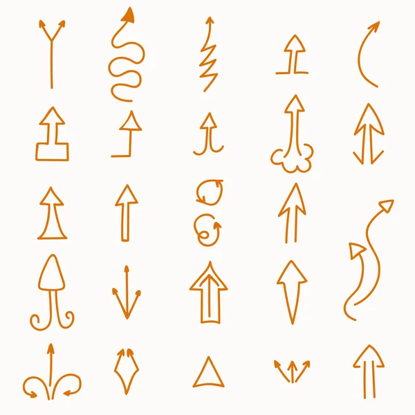 Hand drawn vector set of arrows — Stock Vector