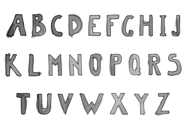 Elle çizilmiş suluboya alfabe. Alfabe harfleri — Stok Vektör