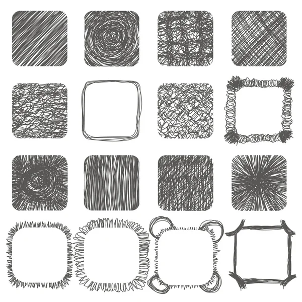 손으로 그린 낙서 셰이프 집합입니다. 벡터 디자인 요소입니다. 라인 — 스톡 벡터