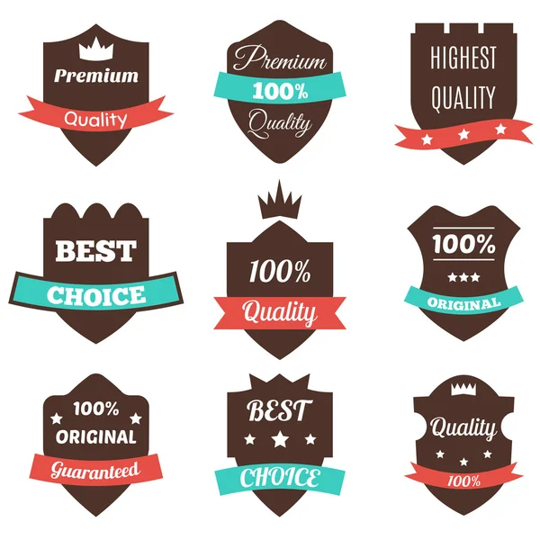 Set of vector vintage badges. Sale, premium quality, best choice — Stock Vector