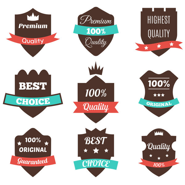 Set of vector vintage badges. Sale, premium quality, best choice