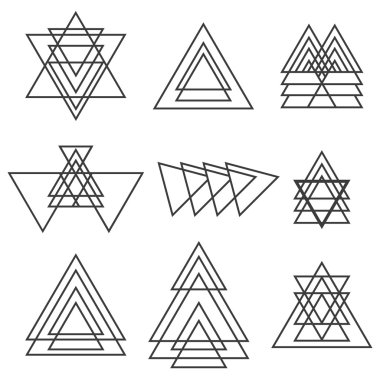 Set of geometric shapes. Trendy geometric icons clipart