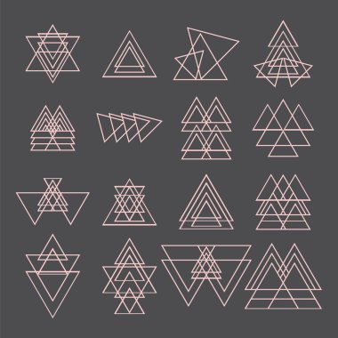 Trendy geometrik şekiller kümesi. Geometrik simgeler