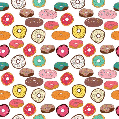 Vektör donuts seamless modeli