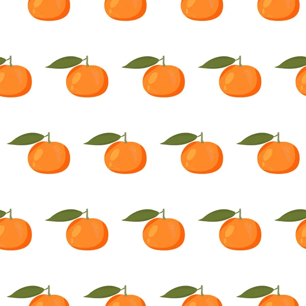 Lindo patrón sin costura con mandarinas — Archivo Imágenes Vectoriales