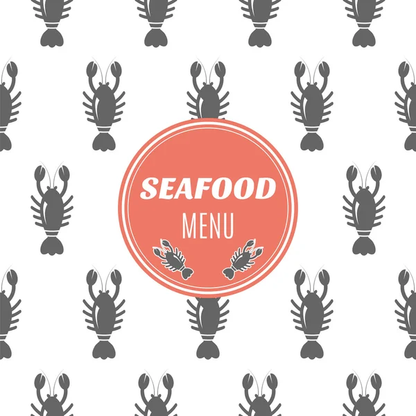 Seafood menu with lobster — Stock Vector