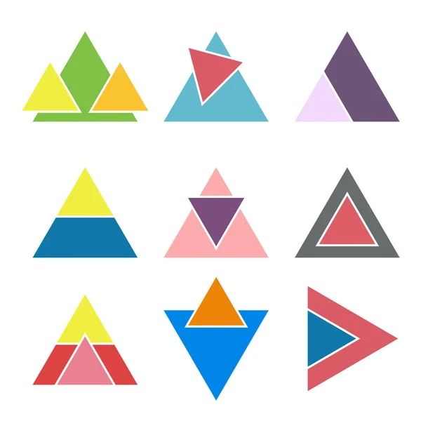 Juego de logotipos geométricos. Elementos de diseño — Vector de stock