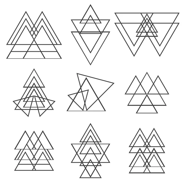 Set van geometrische vormen. Trendy logo's. Geometrische pictogrammen — Stockvector