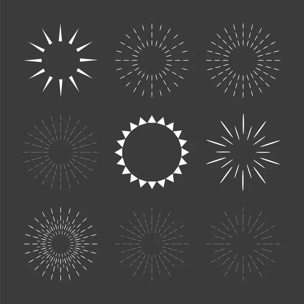 Conjunto de destellos y estallidos estelares. Elementos de diseño vectorial — Vector de stock