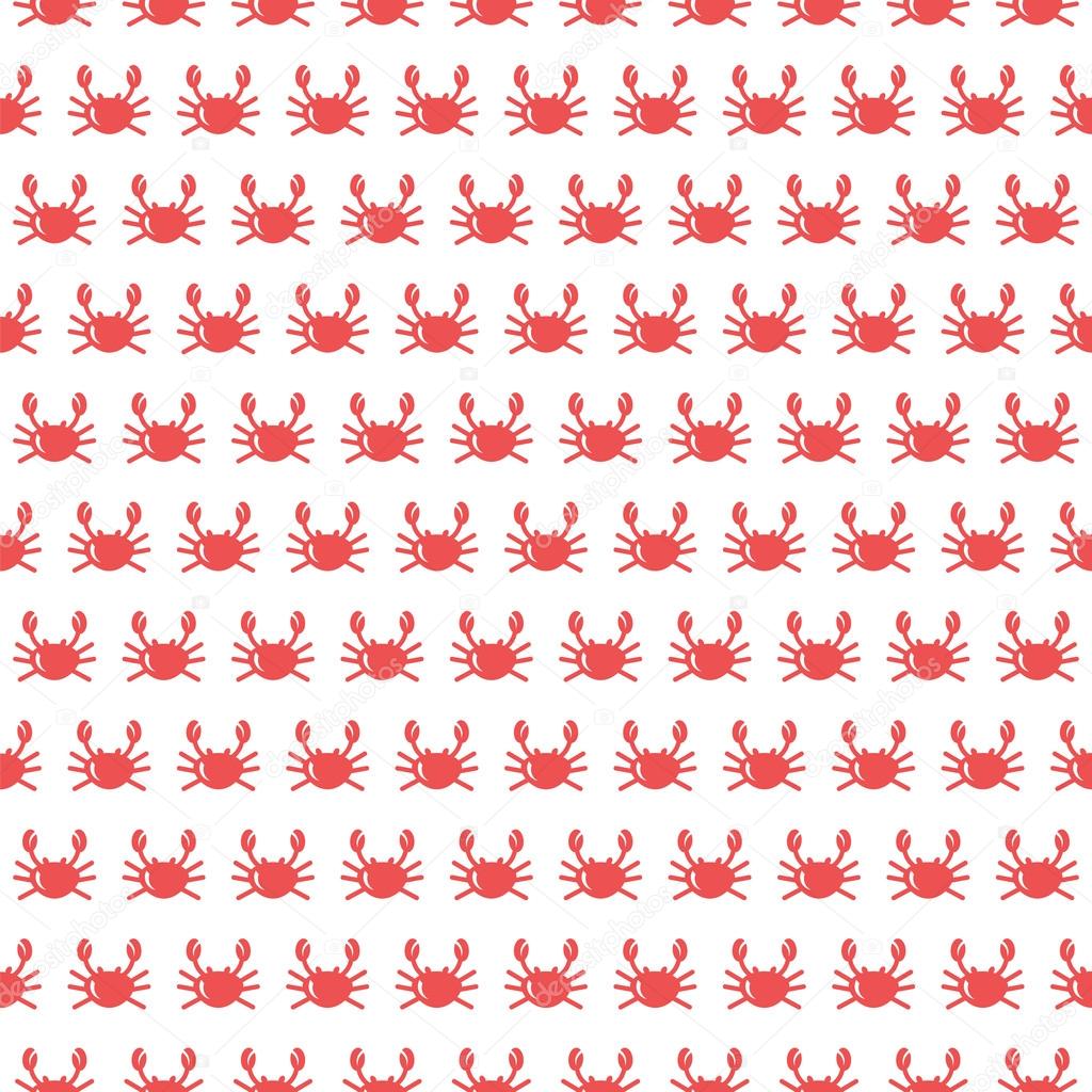 Crab vector seamless pattern