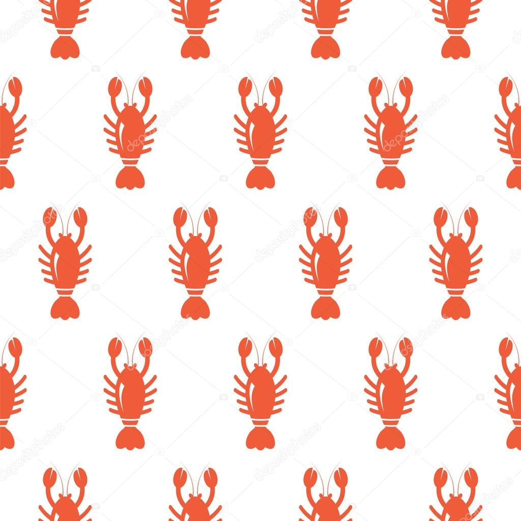 Lobster seamless pattern