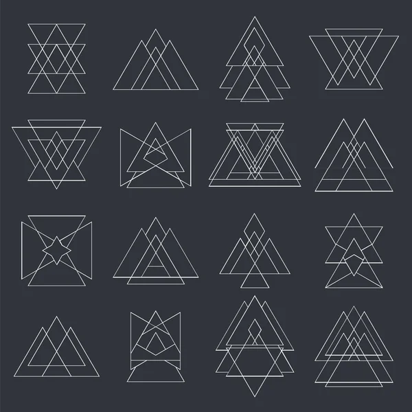 Samling av trendiga geometriska former. Geometriska ikoner — Stock vektor