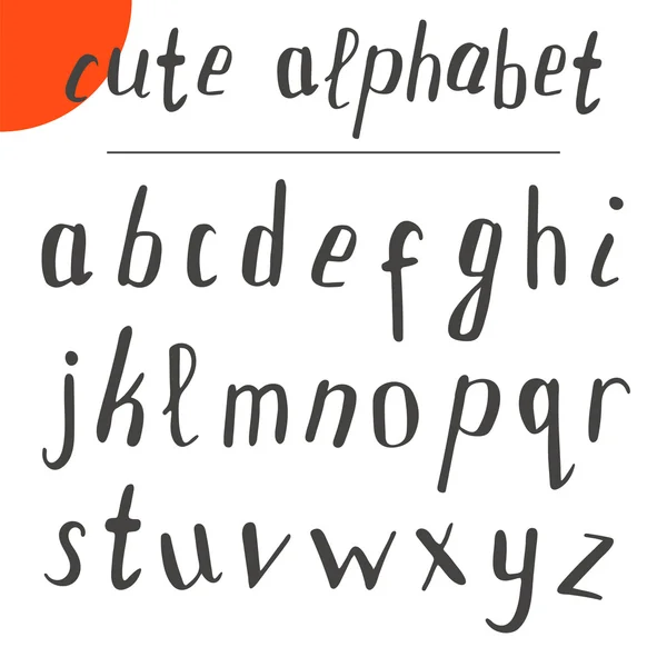 Nettes handgezeichnetes Alphabet. Vektorschrift — Stockvektor