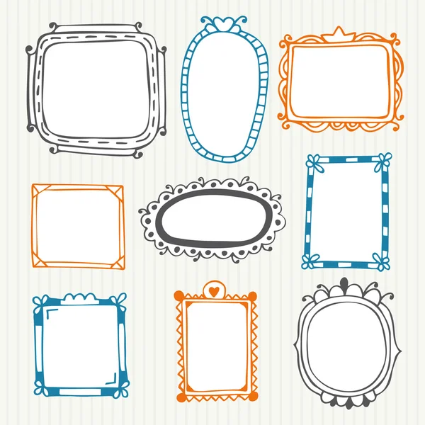 Cute hand drawn frames. Vintage photo frames — Stock Vector