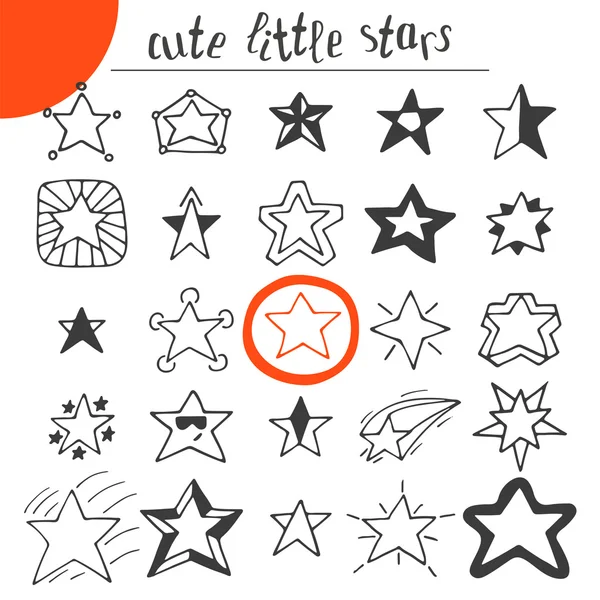 Hand drawn cute little stars — Stock Vector