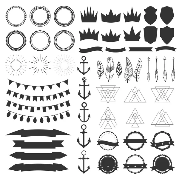 Colección de escudos, placas y etiquetas. Elementos de diseño vectorial Gráficos Vectoriales