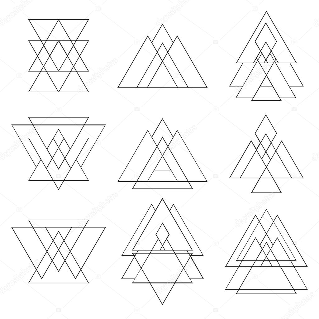 Collection of trendy geometric shapes. Geometric icons set