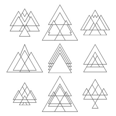 Set of trendy geometric shapes. Geometric hipster logotypes