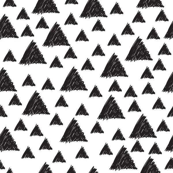 Modèle sans couture avec triangles dessinés à la main. Modèle sans couture peut — Image vectorielle