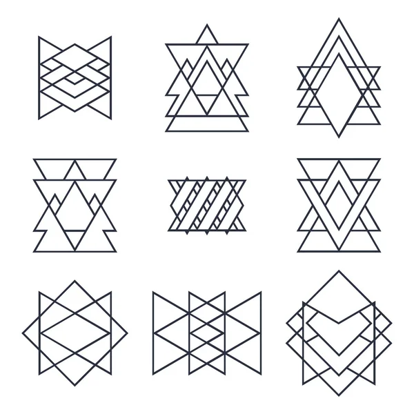 Set of geometric shapes for your design. Trendy hipster logotype — Stok Vektör