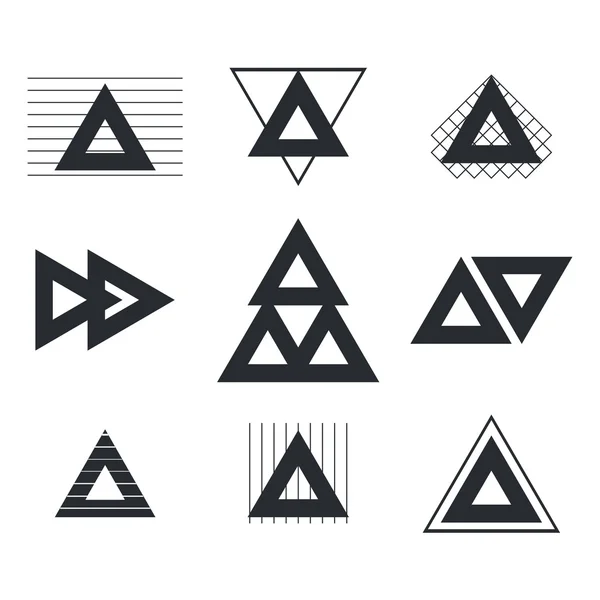 Set of geometric shapes triangles, lines for your design. Trendy — Wektor stockowy