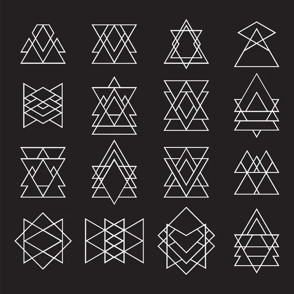 Set of geometric shapes for your design. Trendy hipster logotype — Stock Vector
