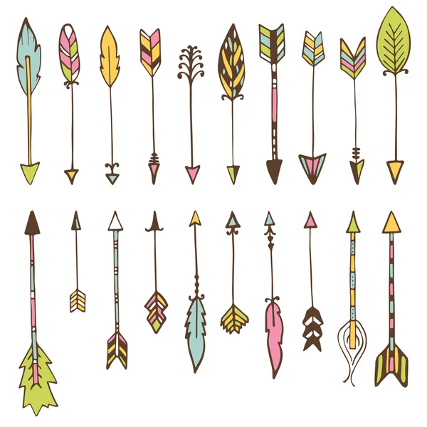 Set of hand drawn arrows. Vector doodles design elements — 스톡 벡터