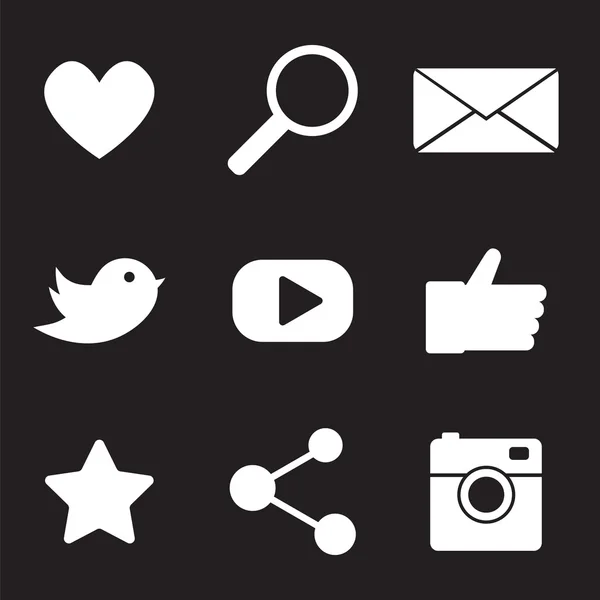 Colección de iconos de redes sociales. Juego de iconos de comunicación — Vector de stock