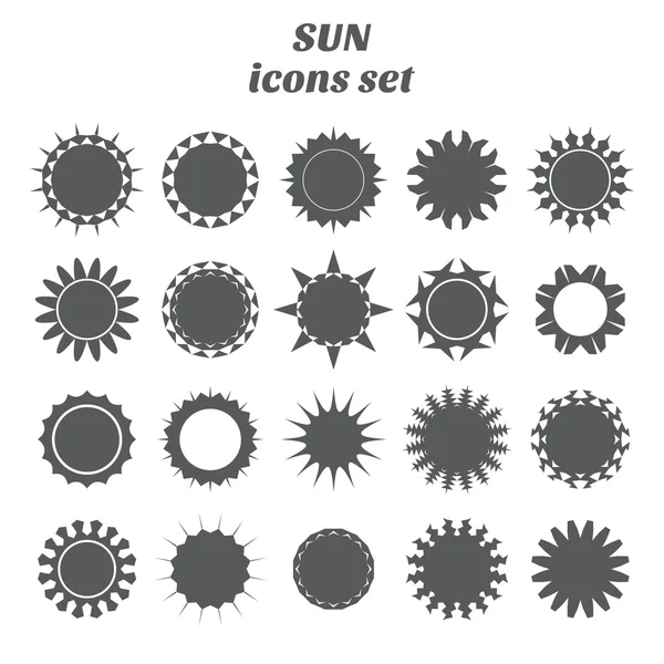 Collezione di icone del sole. Set di icone del sole — Vettoriale Stock