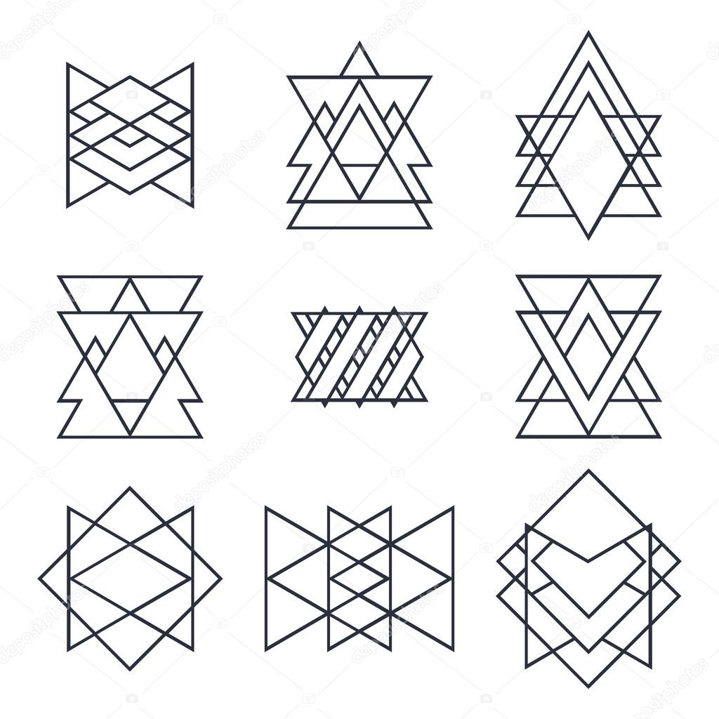 Set of geometric shapes for your design. Trendy hipster logotype