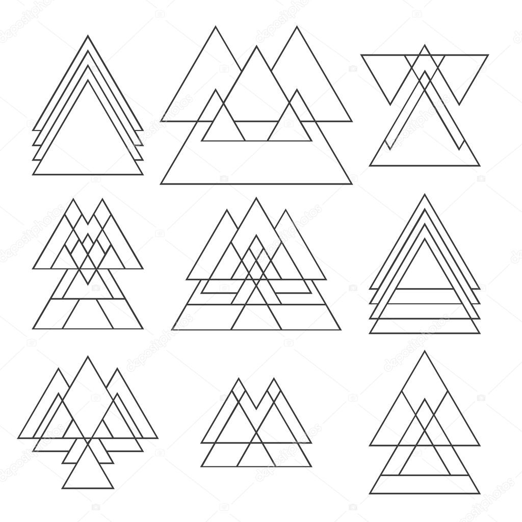 Set of trendy geometric shapes. Geometric icons collection