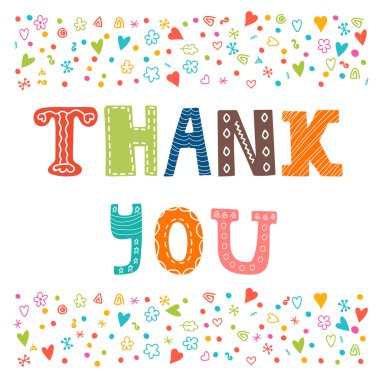 Teşekkür ederim kart tasarımı. Şirin tebrik kartı