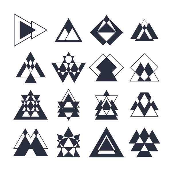 Abstract hipster style icons for logo design, logotypes or busin