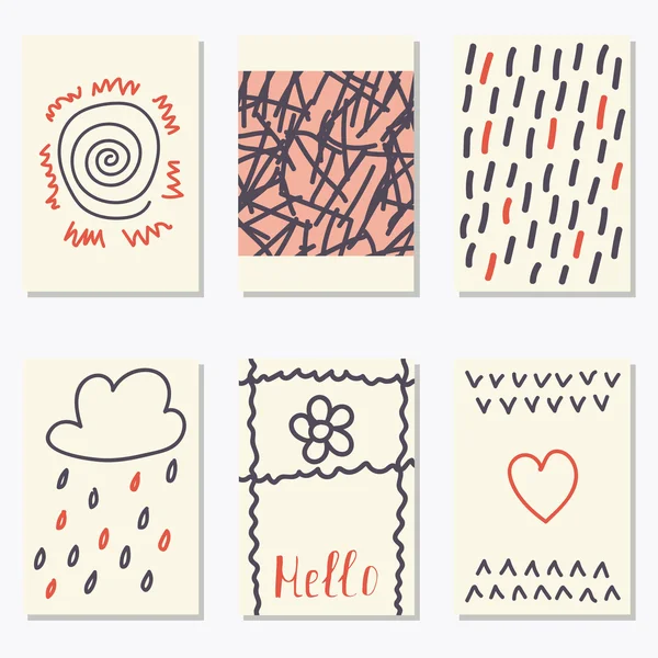 Cute patterns for placards, posters, flyers and banners. Hand dr — Διανυσματικό Αρχείο